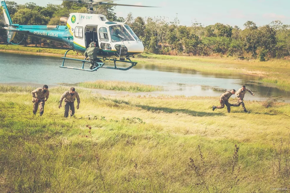 MT envia helicóptero e equipe para apoiar operação contra ataques de facção em Rondônia