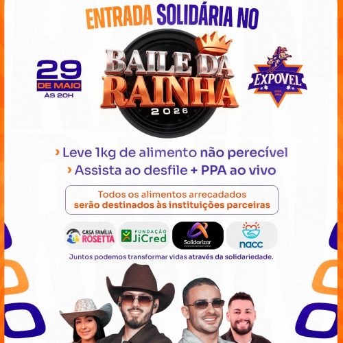 Expovel busca arrecadar 5 toneladas de alimentos no Baile da Rainha