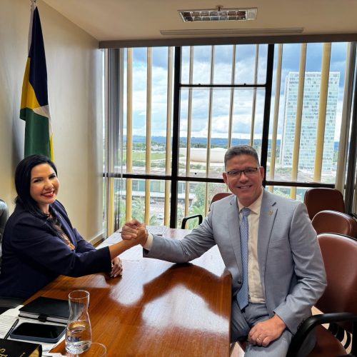 Deputada Cristiane Lopes recebe em Brasília o Governador de Rondônia Cel. Marcos Rocha